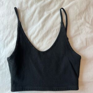 Brandy Melville Black Fitted Crop Camisole Top